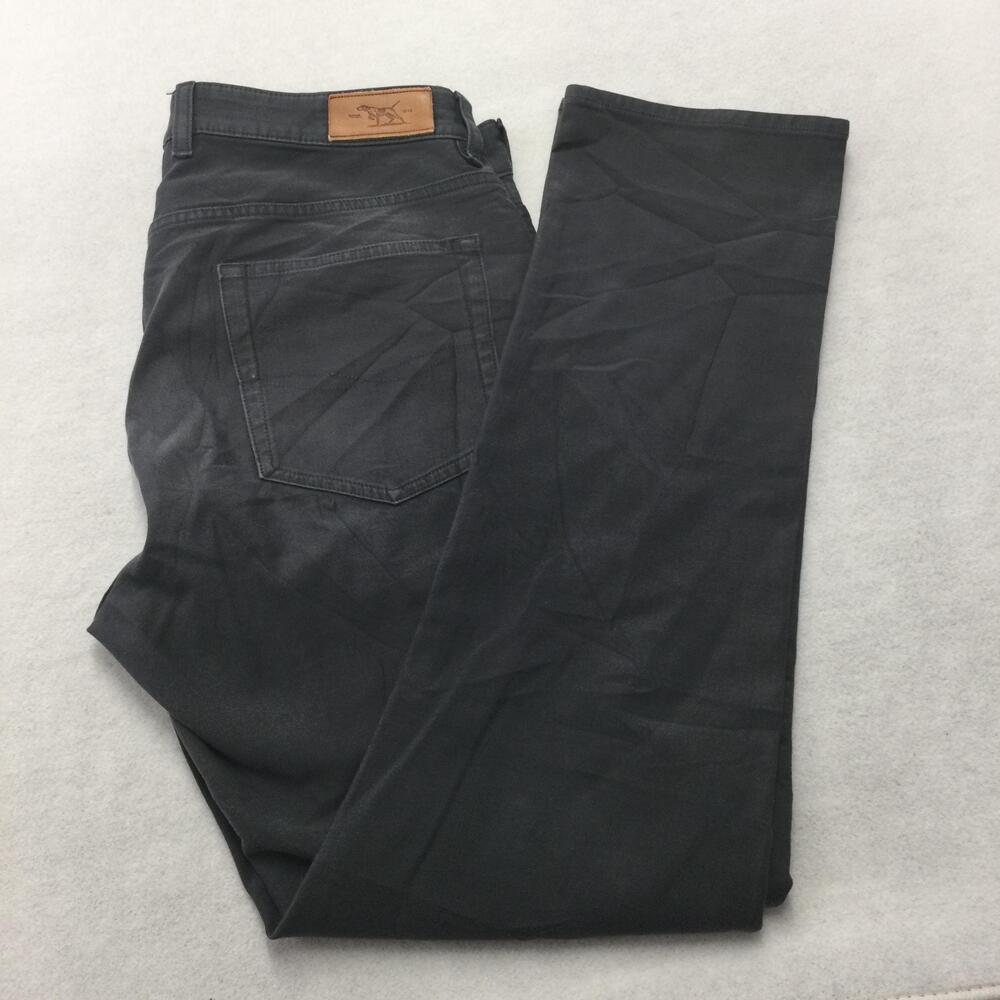 Rodd & Gunn Straight Fit Jeans Mens 34x32 Gray Charcoal Wash Denim Stretch